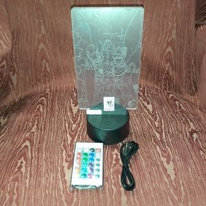 ANIME FIGURE 3D OPTICAL ILLUSION LAMP/LIGHT WITH REMOTE & STAND NWT